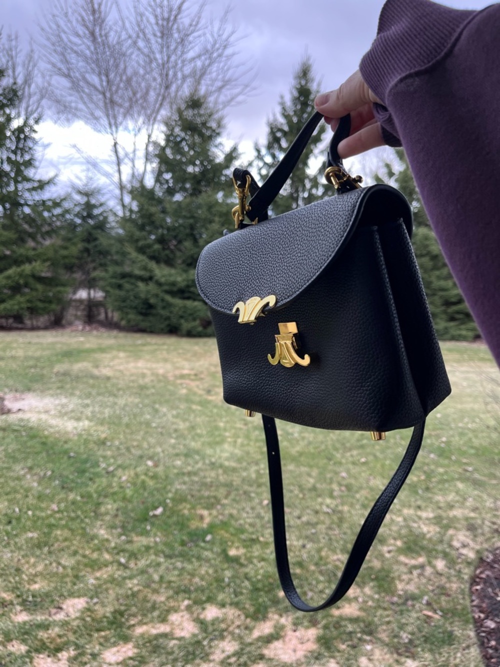 Celine nino handbag black gold crossbody purse bag NWOT - Picture 6 of 9